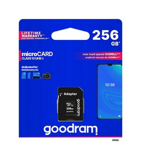 GoodRam Paměťová karta 256GB Class 10 UHS-I 91947