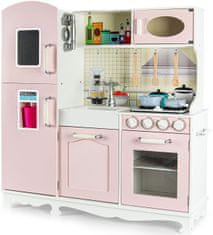 Leomark Dřevěná dětská kuchyňka s doplňky - Pink Vintage 342