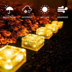 Netscroll Solární zahradní osvětlení ve tvaru kostky, sada 2 kusů, moderní design, IceCubeLights