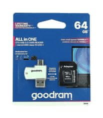 GoodRam Paměťová karta 64GB Class 10 + čtečka micro USB 46231