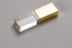 CTRL+C USB KRYSTAL zlatý, kombinace sklo a kov, LED podsvícení, 16 GB, USB 2.0