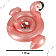 WOWO Plavecký kruh pro děti s motivem plameňáka a sedátkem, 1-3 roky, max 20 kg