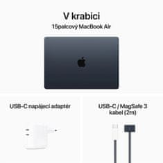 Apple MacBook Air 15, M3 8-core/8GB/256GB SSD/10-core GPU, temně inkoustová (MRYU3CZ/A)