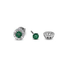 Náušnice s diamanty a smaragdy