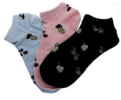 Kotníkové bavlněné ponožky dámské velikost 35-38 pack 3 ks