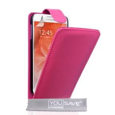 flipové kožené pouzdro Leather-Effect na Samsung Galaxy S6 růžové