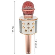 MG Bluetooth Karaoke mikrofon s reproduktorem, růžovozlatých