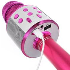 MG Bluetooth Karaoke mikrofon s reproduktorem, růžový
