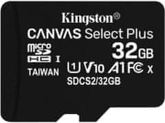 Kingston Micro SDHC Canvas Select Plus 32GB 100MB/s UHS-I + adaptér (SDCS2/32GB)