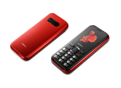 Mobiola MB3010, praktický tlačítkový mobilní telefon, 2 SIM, červený