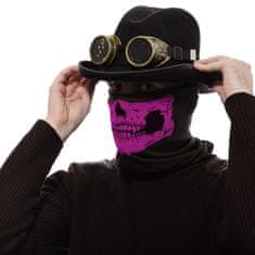 Northix Růžová maska / šátek / šátek | Halloween - Skeleton Mask 